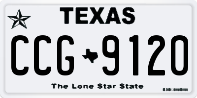 TX license plate CCG9120