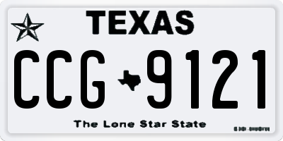 TX license plate CCG9121
