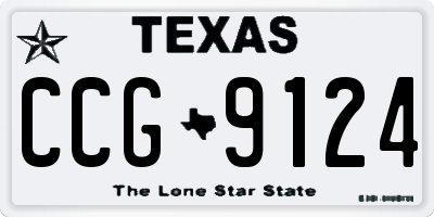 TX license plate CCG9124