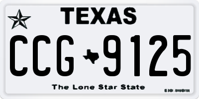 TX license plate CCG9125