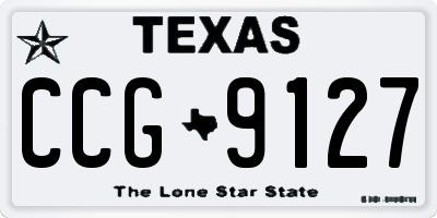 TX license plate CCG9127