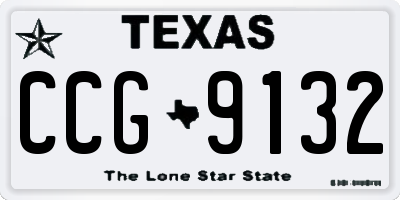 TX license plate CCG9132