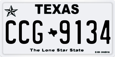 TX license plate CCG9134