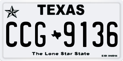 TX license plate CCG9136