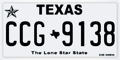 TX license plate CCG9138