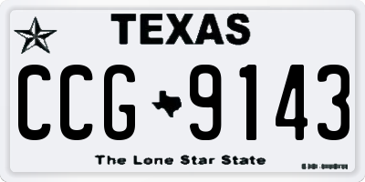 TX license plate CCG9143