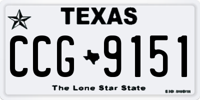 TX license plate CCG9151
