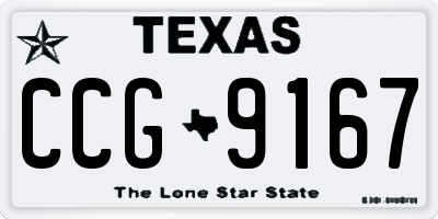 TX license plate CCG9167