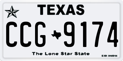 TX license plate CCG9174