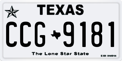TX license plate CCG9181