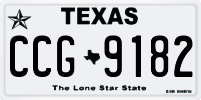TX license plate CCG9182
