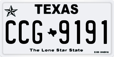 TX license plate CCG9191
