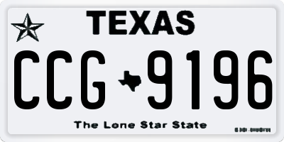 TX license plate CCG9196