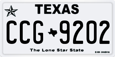 TX license plate CCG9202