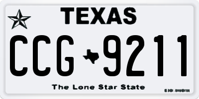 TX license plate CCG9211