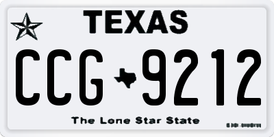 TX license plate CCG9212