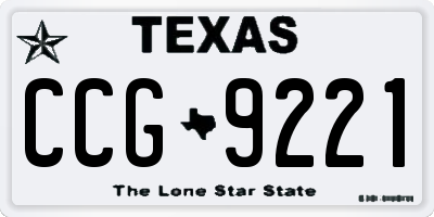 TX license plate CCG9221