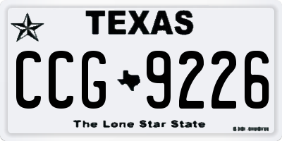 TX license plate CCG9226