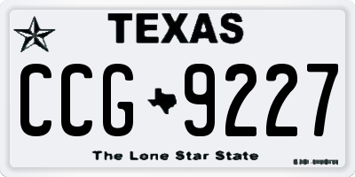 TX license plate CCG9227