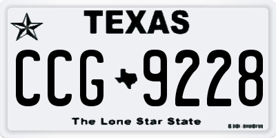 TX license plate CCG9228
