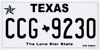 TX license plate CCG9230