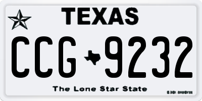 TX license plate CCG9232