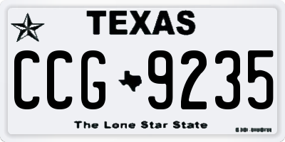TX license plate CCG9235