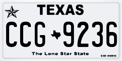 TX license plate CCG9236