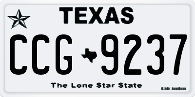 TX license plate CCG9237