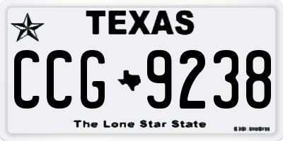 TX license plate CCG9238