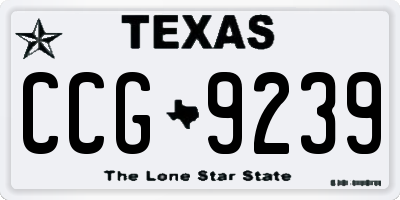 TX license plate CCG9239