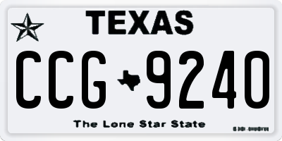 TX license plate CCG9240