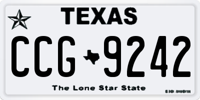 TX license plate CCG9242