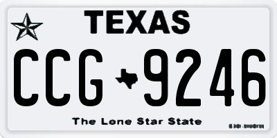 TX license plate CCG9246