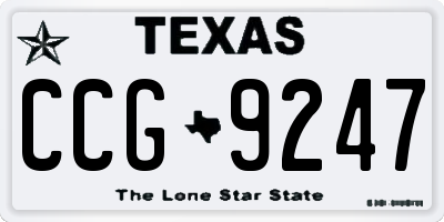TX license plate CCG9247