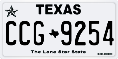 TX license plate CCG9254