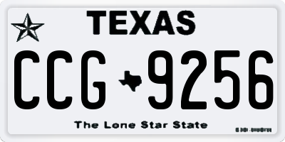 TX license plate CCG9256
