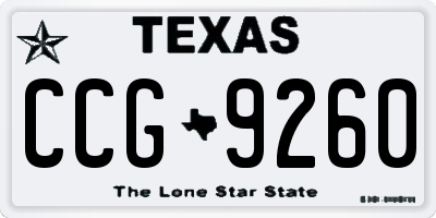 TX license plate CCG9260