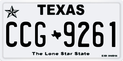 TX license plate CCG9261
