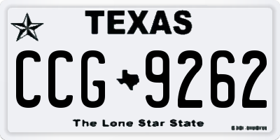 TX license plate CCG9262