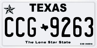 TX license plate CCG9263