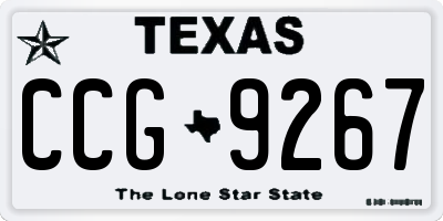 TX license plate CCG9267