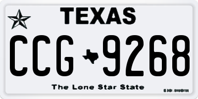 TX license plate CCG9268