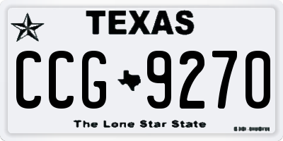 TX license plate CCG9270