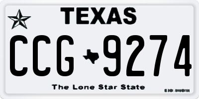 TX license plate CCG9274