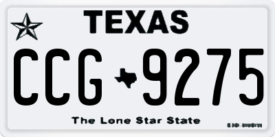 TX license plate CCG9275