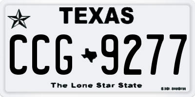 TX license plate CCG9277