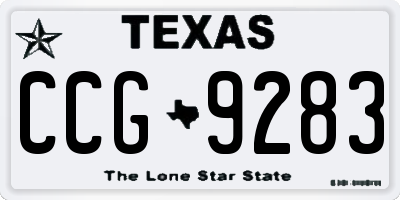 TX license plate CCG9283