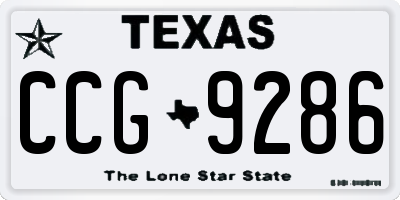 TX license plate CCG9286