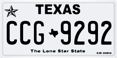 TX license plate CCG9292